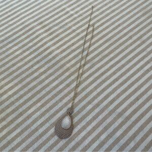 Leather and stone necklace